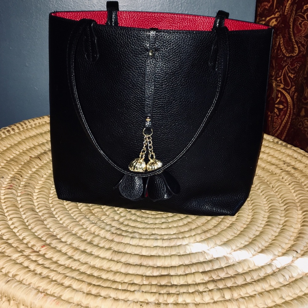 Faux leather tote purse